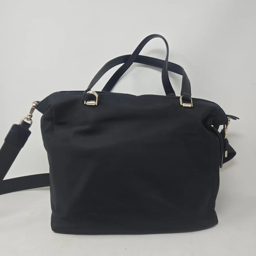 Kate Spade Chelsea Jae Medium‎ Satchel Black Nylon Crossbody Bag WKR00562